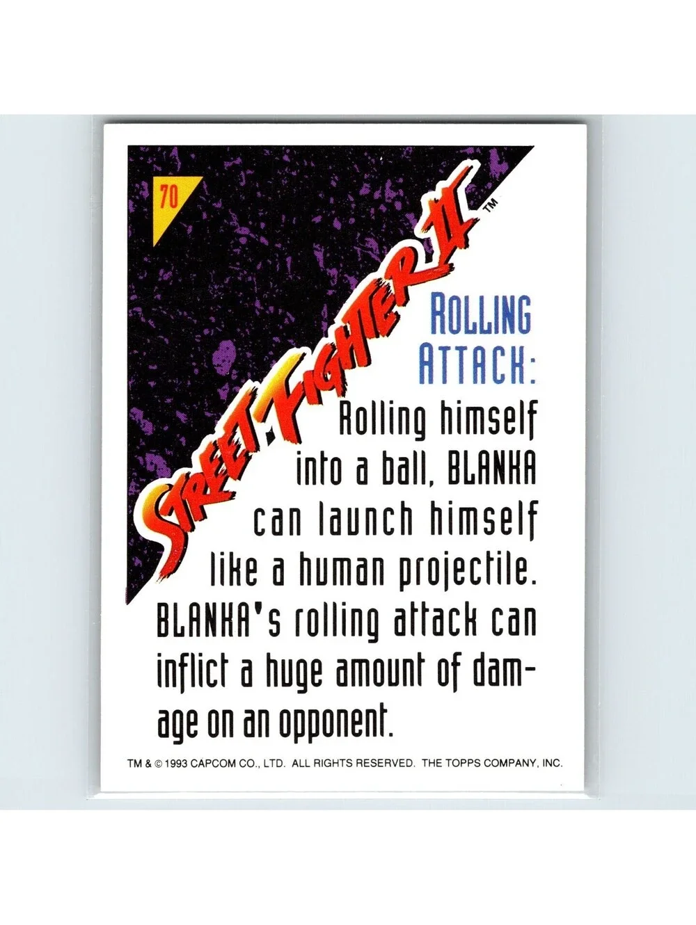 1993 Topps Street Fighter II Rolling attack #70